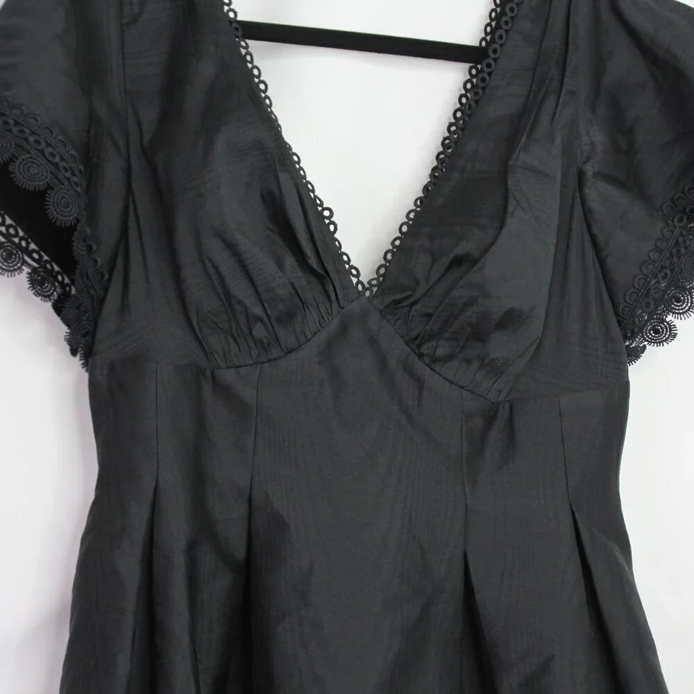 Sachin and Babi Sara Black V-Neck Gown Dress Size 4 - Picture 4 of 15